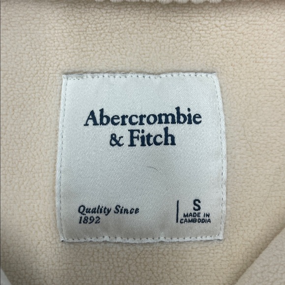 Abercrombie & Fitch Cozy Corduroy Cream Fleece Shacket Jacket Sz S - Picture 2 of 14